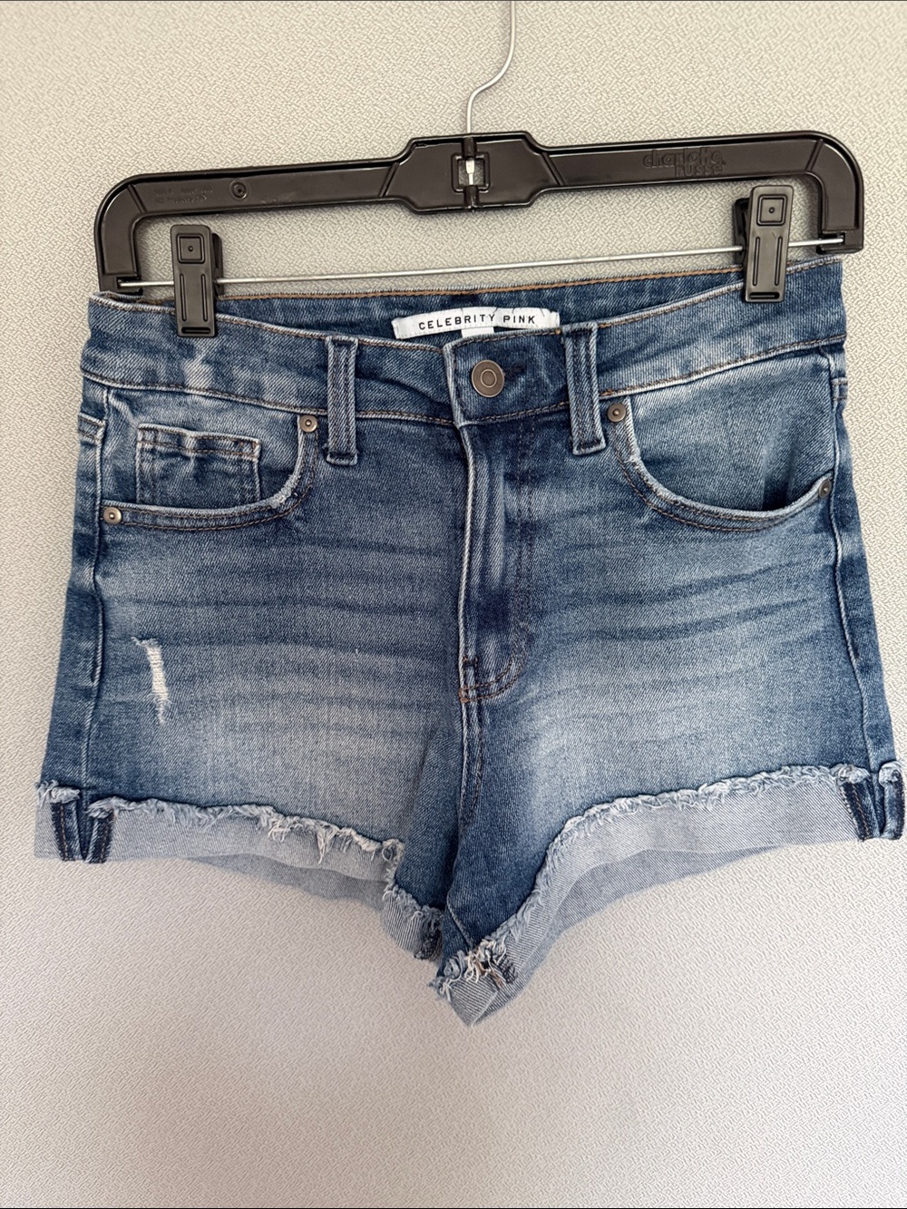 Celebrity Pink Faded Blue Denim Cutoff Shorts